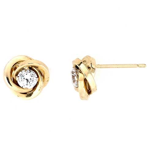 Candela 14kt. Yellow Gold Love Knot Stud Earrings