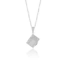Sterling Silver Bible Book Pendant Necklace