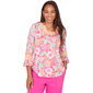 Petites Alfred Dunner Hothouse Florals Floral Puff Print Ruffle - image 1