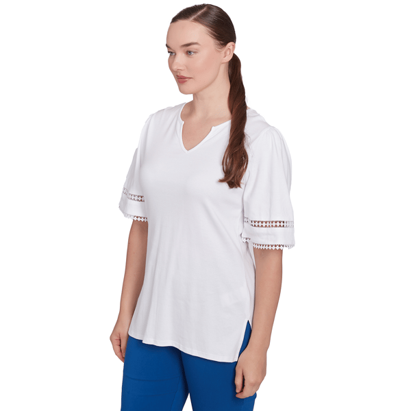 Petite Ruby Rd. Americana Chic Solid Diamond Trim Tee
