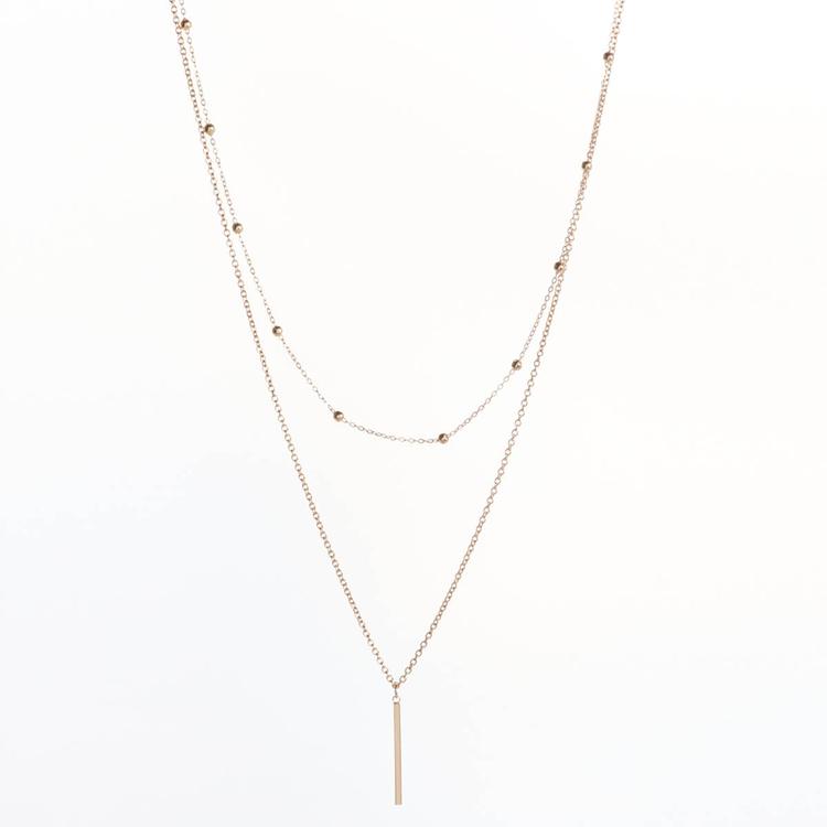 Design Collection Gold-Tone 18in. Necklace with Bar Pendant