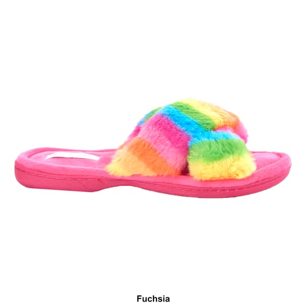 Womens Fifth & Luxe Rainbow X Band Slippers