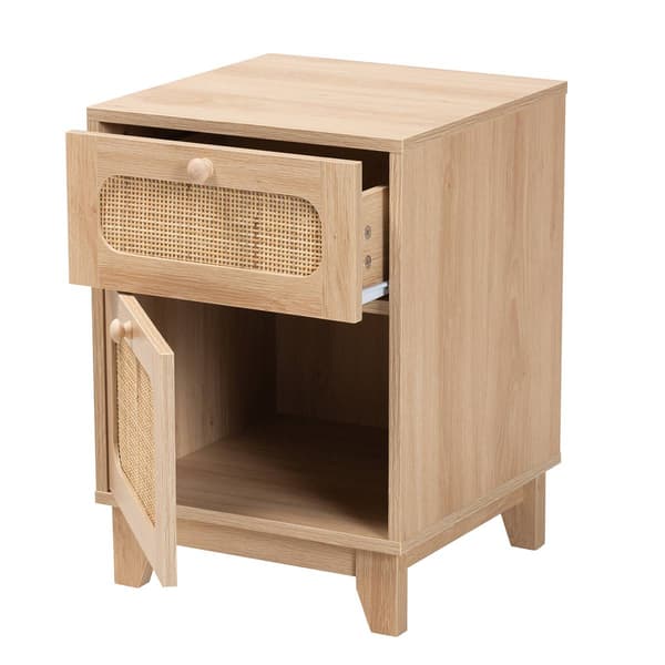 Baxton Studio Elsbeth Light Brown Wood 1-Drawer End Table