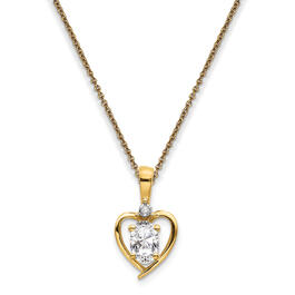 Gemstone Classics&#40;tm&#41; 14kt. White Topaz Diamond Pendant Necklace