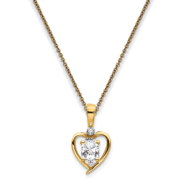 Gemstone Classics&#40;tm&#41; 14kt. White Topaz Diamond Pendant Necklace - image 