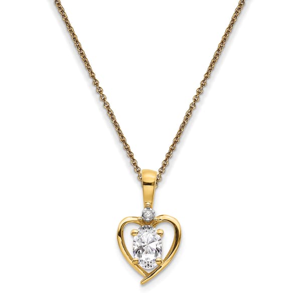 Gemstone Classics&#40;tm&#41; 14kt. White Topaz Diamond Pendant Necklace - image 