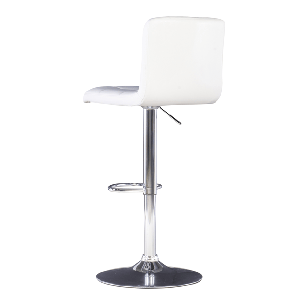 Linon Home Decor Brandt White Faux Leather Adjustable Barstool