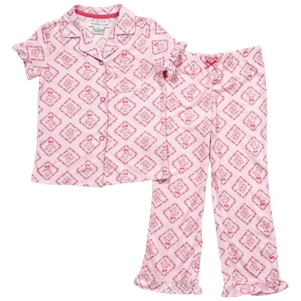 Toddler Girl Sincerely Jules Ditsy Diamonds Capri Pajama Set - image 