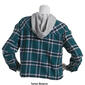 Juniors No Comment Plaid Box Fit Flannel Hooded Jacket - image 2