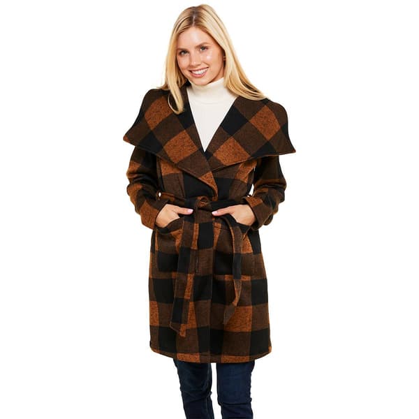 Plus Size Steve Madden Belt Sweater Fleece Trench Coat - image 