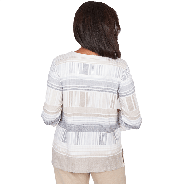 Womens Alfred Dunner Comfort & Joy Abstract Stripe Blouse