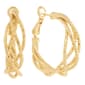 14kt. Gold Over Brass 30mm Double Diamond Cut Twist Hoop Earrings - image 1