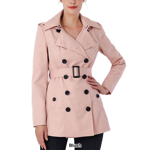 Womens BGSD Waterproof Classic Hooded Short Trench Coat