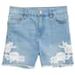 Girls (7-14) YMI® Basic 5 Pocket Denim Shorts w/ Lace Trim - image 1