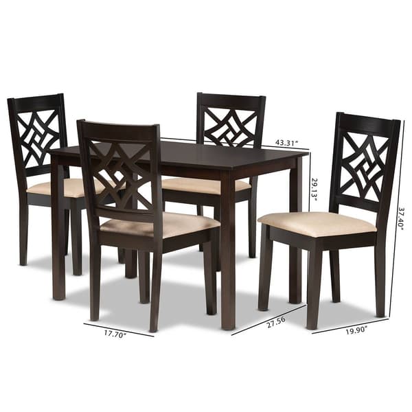 Baxton Studio Nicolette Sand/Dark Brown 5pc. Dining Set