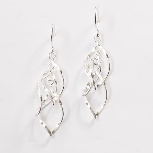 Pure 100 by Danecraft Silver Spiral Drop Earrings - image 