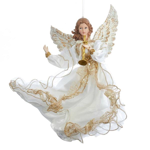Kurt Adler 12in. Ivory & Gold Angel Ornament