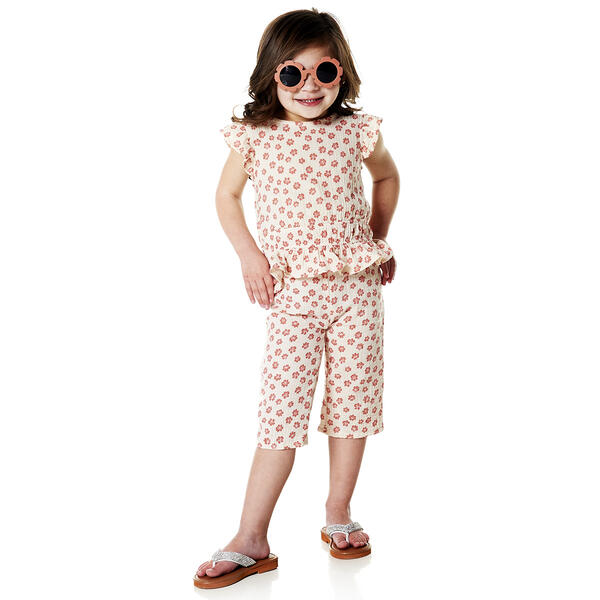 Toddler Girl Little Lass&#40;R&#41; 3pc. Floral Set w/ Shorts & Sunglasses - image 