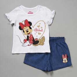 Girls &#40;4-6x&#41; Disney&#40;R&#41; Minnie Mouse Top & Paperbag Shorts Set