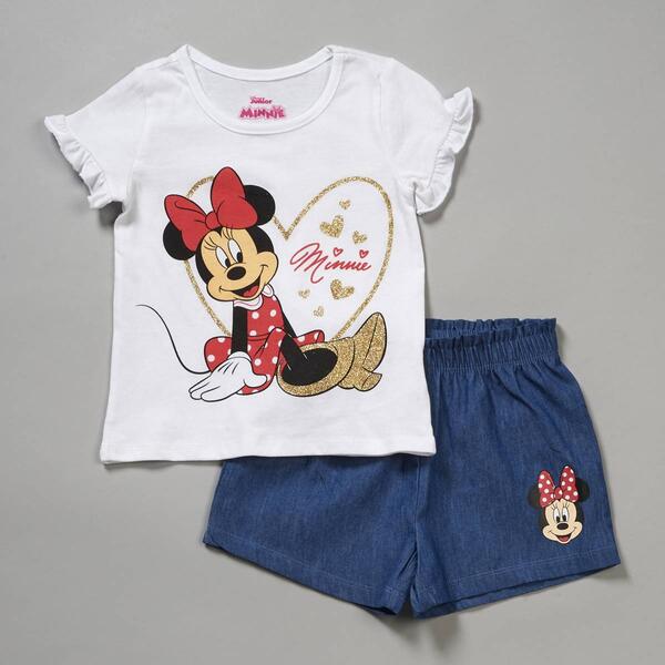 Toddler Girl Disney&#40;R&#41; Minnie Mouse Top & Paperbag Shorts Set - image 