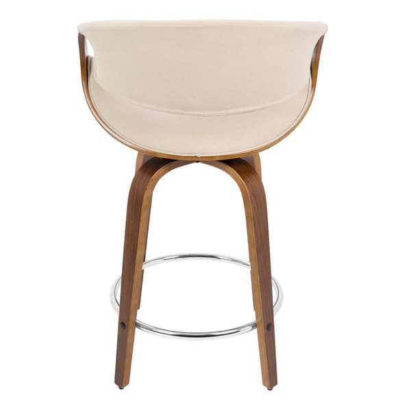 LumiSource Curvini Mid-Century Modern Counter Stools - Set of 2