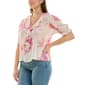 Womens Zac & Rachel Elbow Sleeve Ruffle Front Floral Blouse - image 3