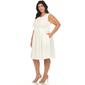 Plus Size White Mark Solid Fit and Flare Dress - image 3
