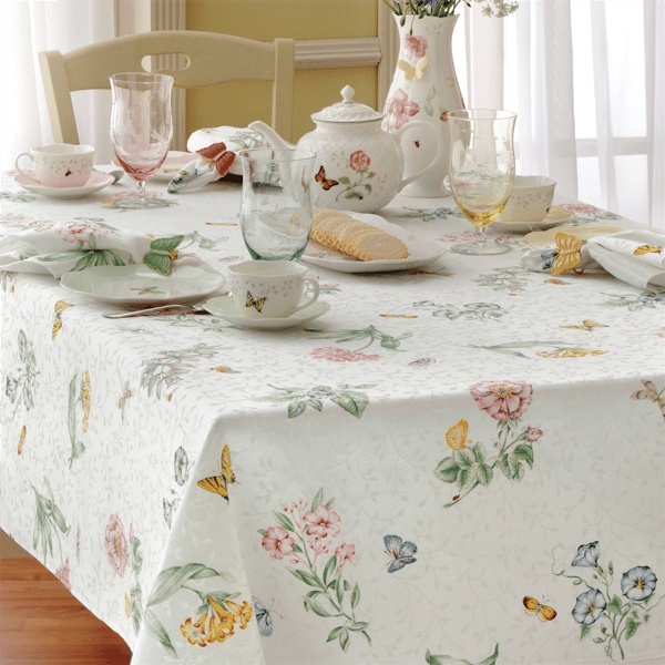 Lenox® Butterfly Meadow Damask Tablecloth