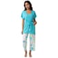 Womens HUE® Solid Top Beachfront Era Printed Capri 3 Piece Set - image 2