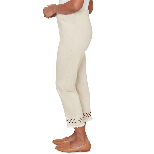 Womens Alfred Dunner Detail Driven Geometric Cut Out Casual Pants