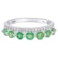 Gemstone Classics™ Sterling Silver Emerald & White Zircon Ring - image 2