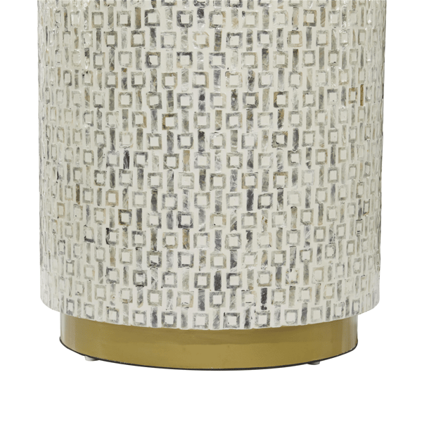 9th & Pike® Contemporary White Mother Of Pearl Shell Accent Table