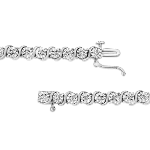Haus of Brilliance Sterling Silver 1/10ctw. Tennis Bracelet
