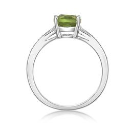 Sterling Silver Ring w/ Peridot & White Topaz Gemstones
