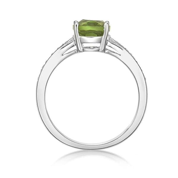 Sterling Silver Ring w/ Peridot & White Topaz Gemstones