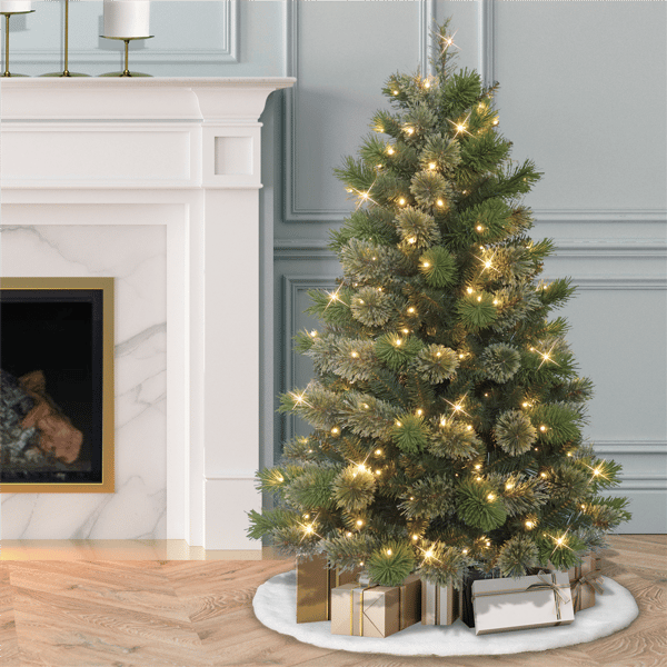 Puleo International 4.5ft. Pre-Lit Oklahoma Pine Christmas Tree
