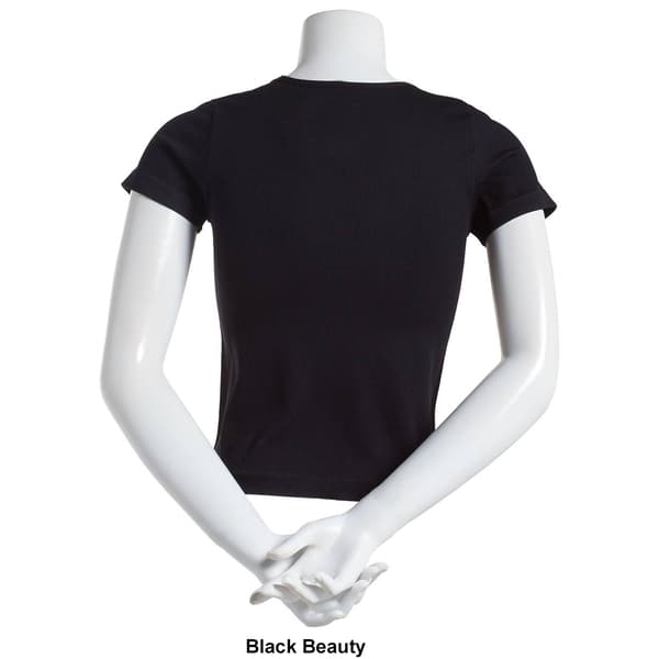 Juniors Jolie & Joy Short Sleeve V-Neck Seamless Tee