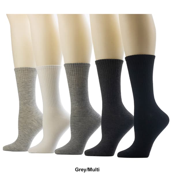 Womens Cuddl Duds&#174; 5pk. Rib Welt Crew Socks