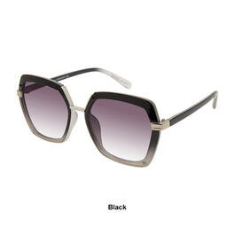 Womens Martha Stewart Plastic Geo Sunglasses with Metal Temples