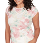 Womens Emaline Key Items Cap Sleeve Abstract Watercolor Blouse - image 4