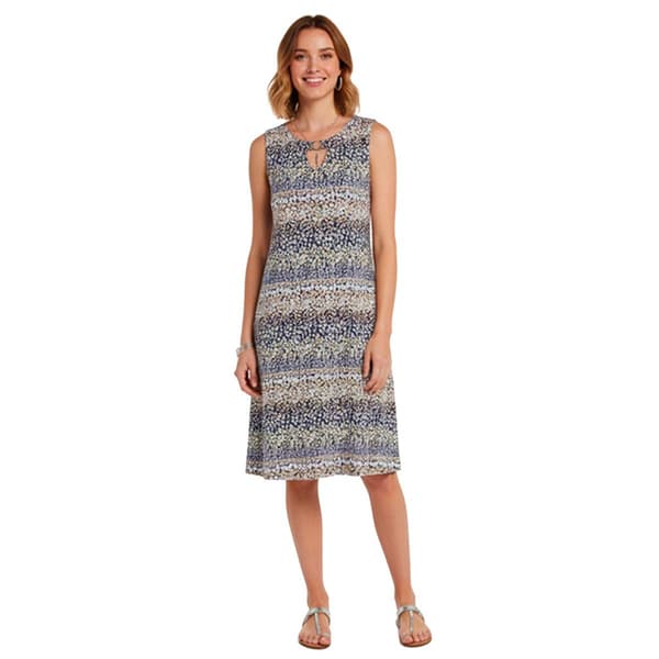 Womens Perceptions Sleeveless Ditsy Floral Geometric Shift Dress