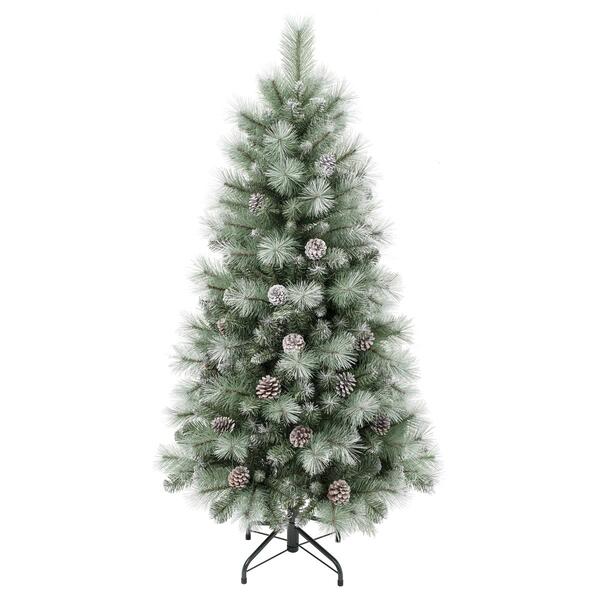 National Tree 4.5ft. Perry Hard Needle Snow Dusted Pine Tree - image 
