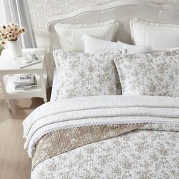 Laura Ashley Walled Garden Cotton Reversilbe Quilt Set