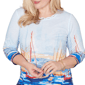 Petite Alfred Dunner Port Side 3/4 Sleeve Harbor Scene Blouse - image 4