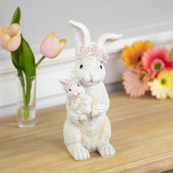 Northlight Seasonal Mother & Baby Bunny Easter Garden Statue