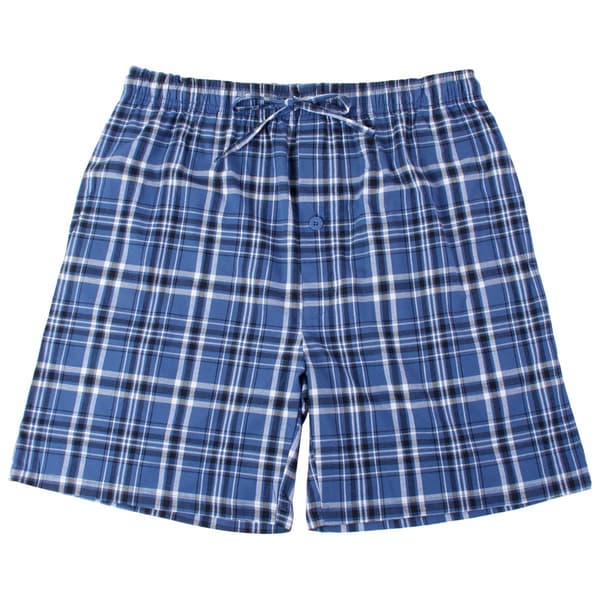 Mens Preswick & Moore&#40;R&#41; Ultra Soft Sleep Shorts - Blue/White Plaid - image 
