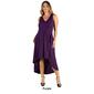 Plus Size 24/7 Comfort Apparel Hi Low Pleated Fit & Flare Dress - image 5