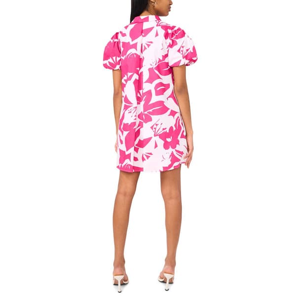 Womens MSK Short Puff Sleeve Poplin Dress