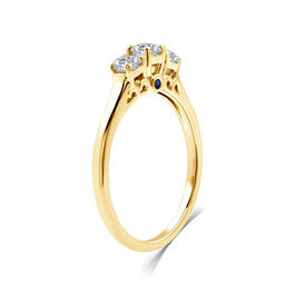Nova Star&#174; Lab Grown Diamond 3 Stone & Blue Sapphire Bridal Ring