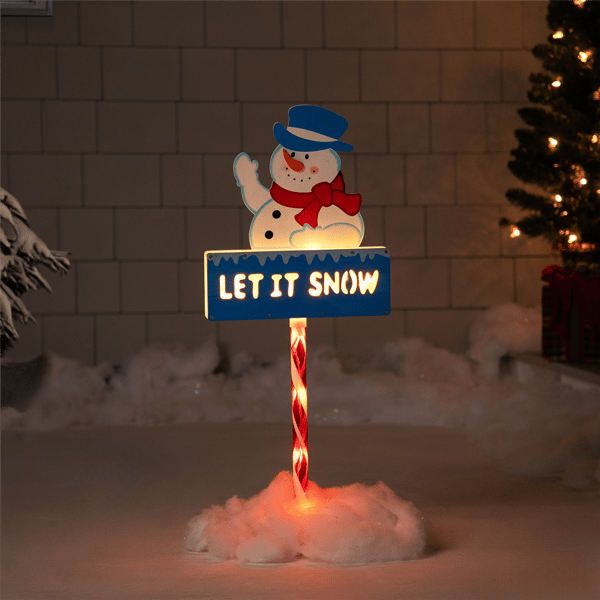 Northlight Lighted Snowman ''LET IT SNOW'' Christmas Lawn Stake